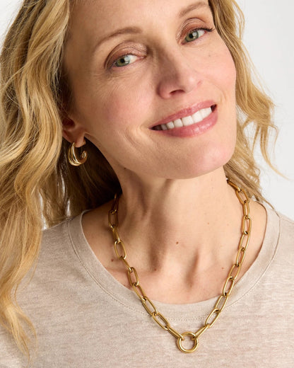 Chico's Golden Charm Link Necklace Gold