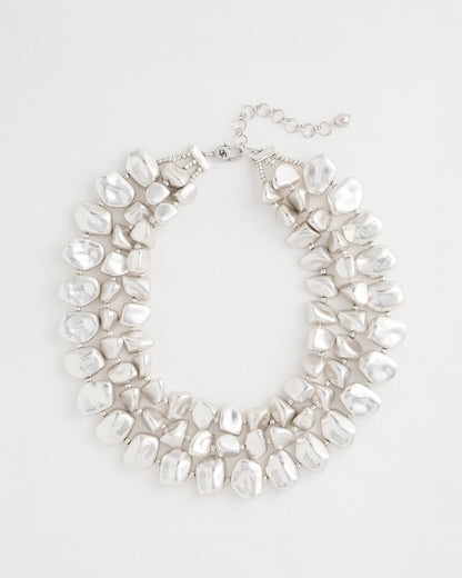 Chico's Chunky Silver Multi-Strand Necklace Silver