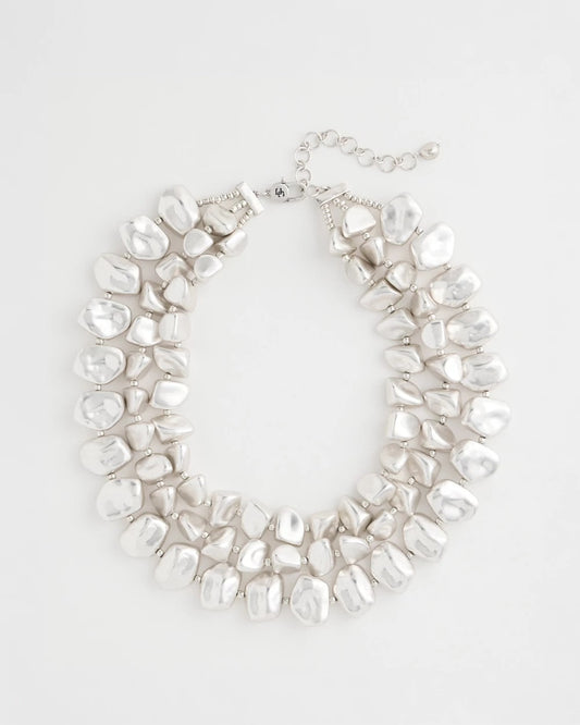 Chico's Chunky Silver Multi-Strand Necklace Silver