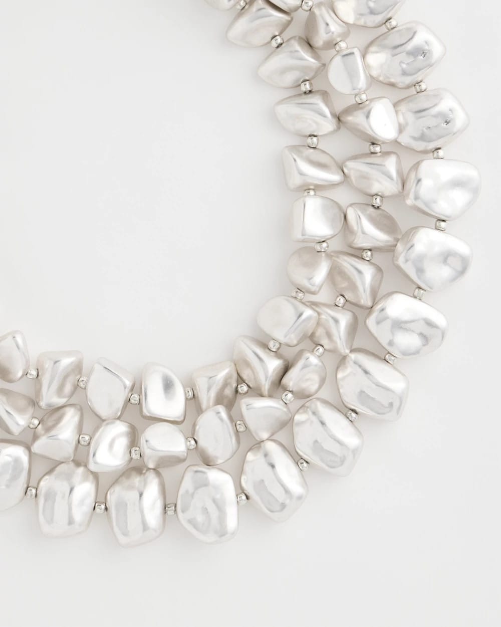 Chico's Chunky Silver Multi-Strand Necklace Silver