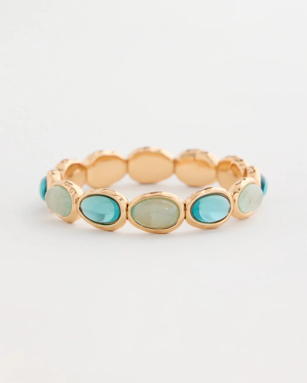 Chico's Quartz Stone Large Stretch Bracelet Light Blue
