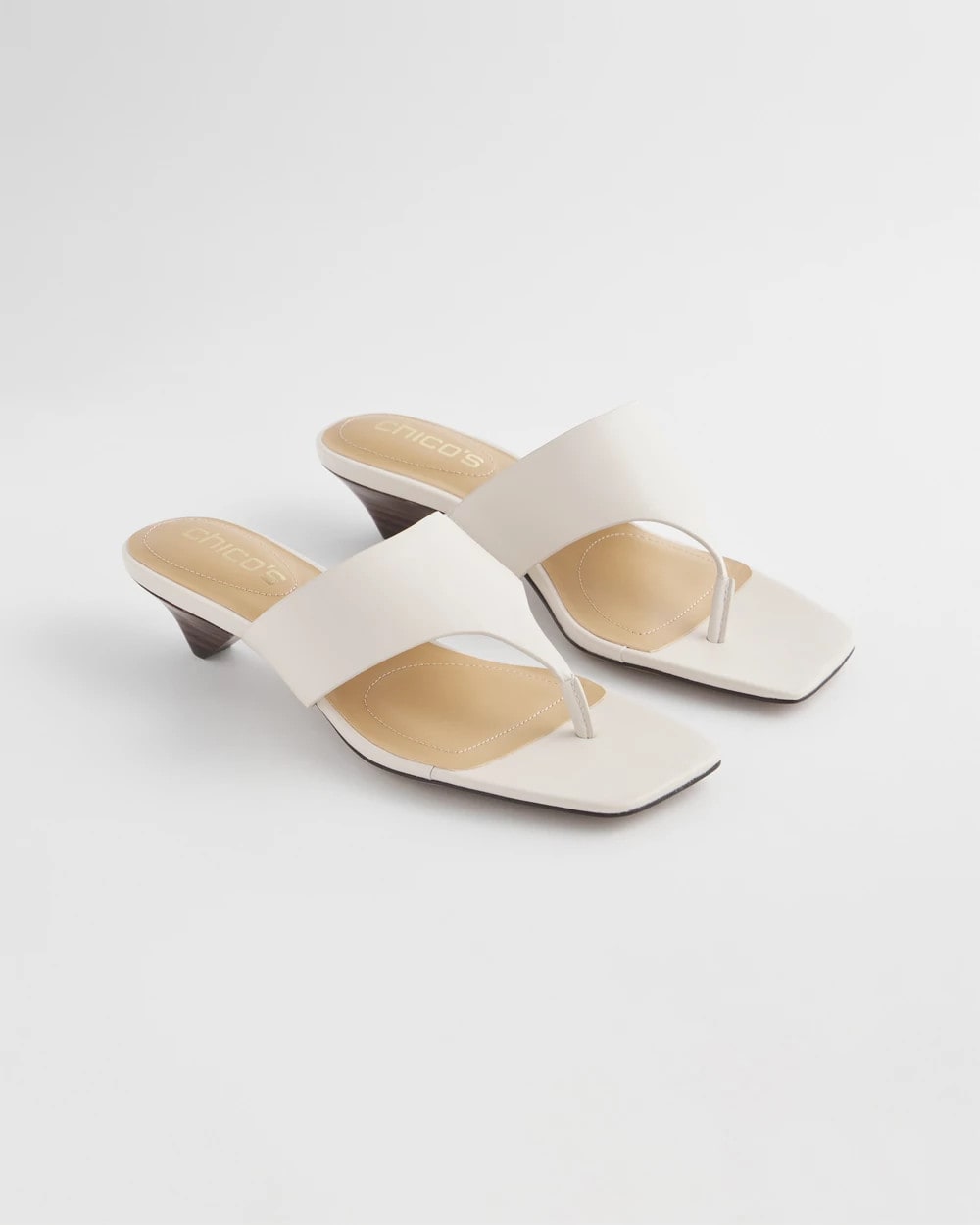 Chico's Julia Nappa Kitten Heel Bone