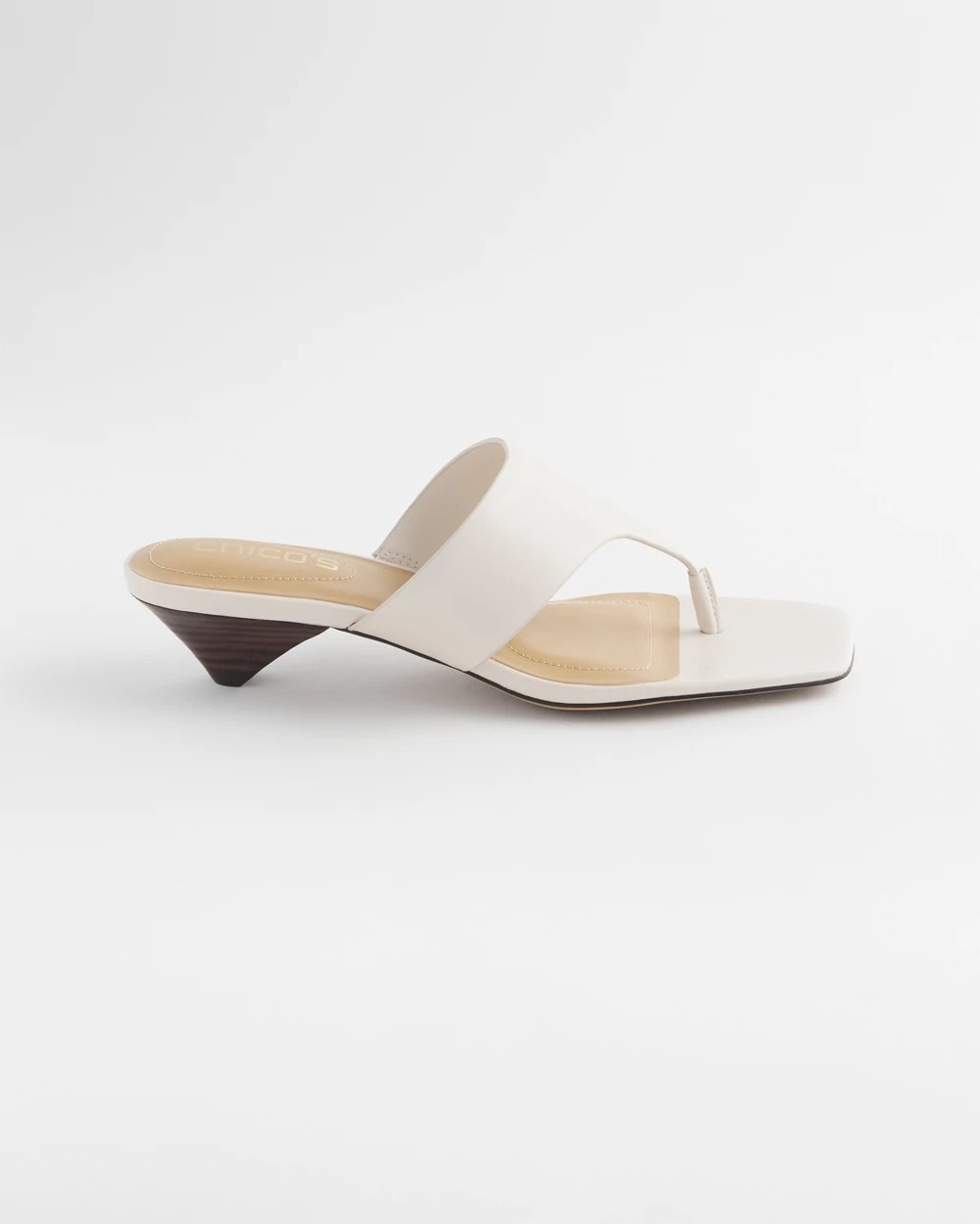 Chico's Julia Nappa Kitten Heel Bone