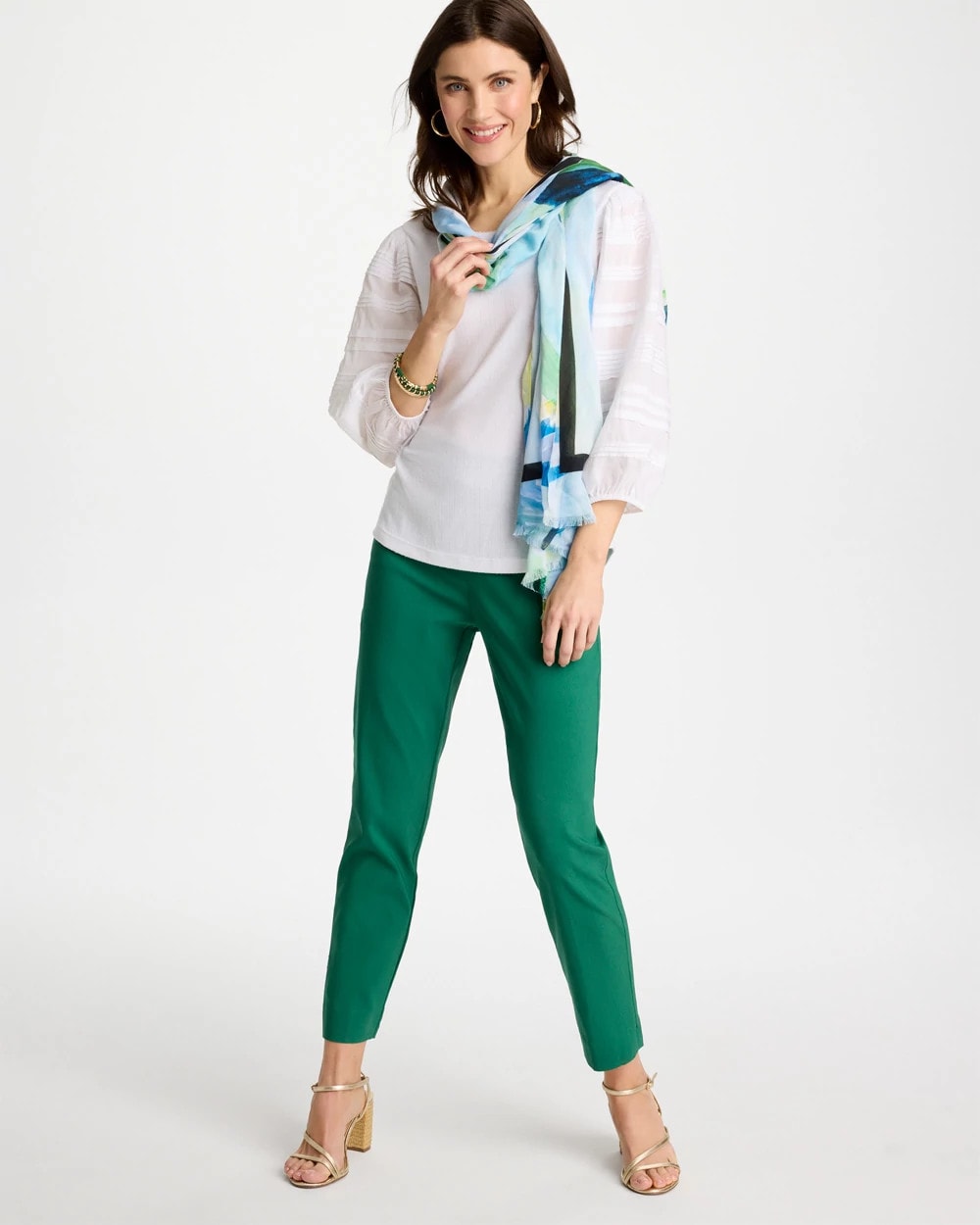 Chico's Brigitte™ Slim Pull-On Ankle Pants Hunter Green