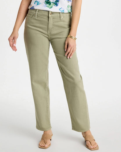 Chico's Boyfriend Relaxed Crop Jeans Seagrass Green