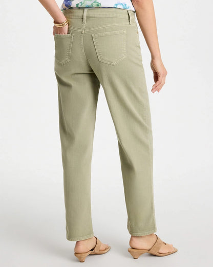 Chico's Boyfriend Relaxed Crop Jeans Seagrass Green