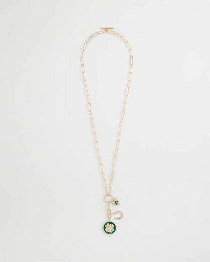 Chico's Lucky Charm Twice As Nice Necklace Green