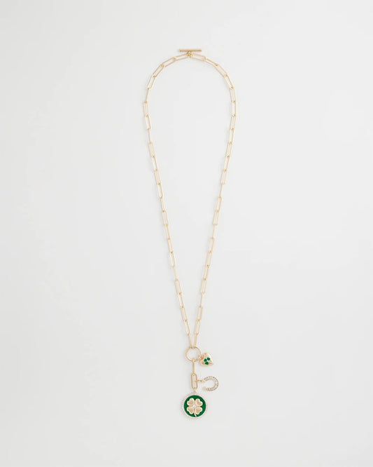 Chico's Lucky Charm Twice As Nice Necklace Green