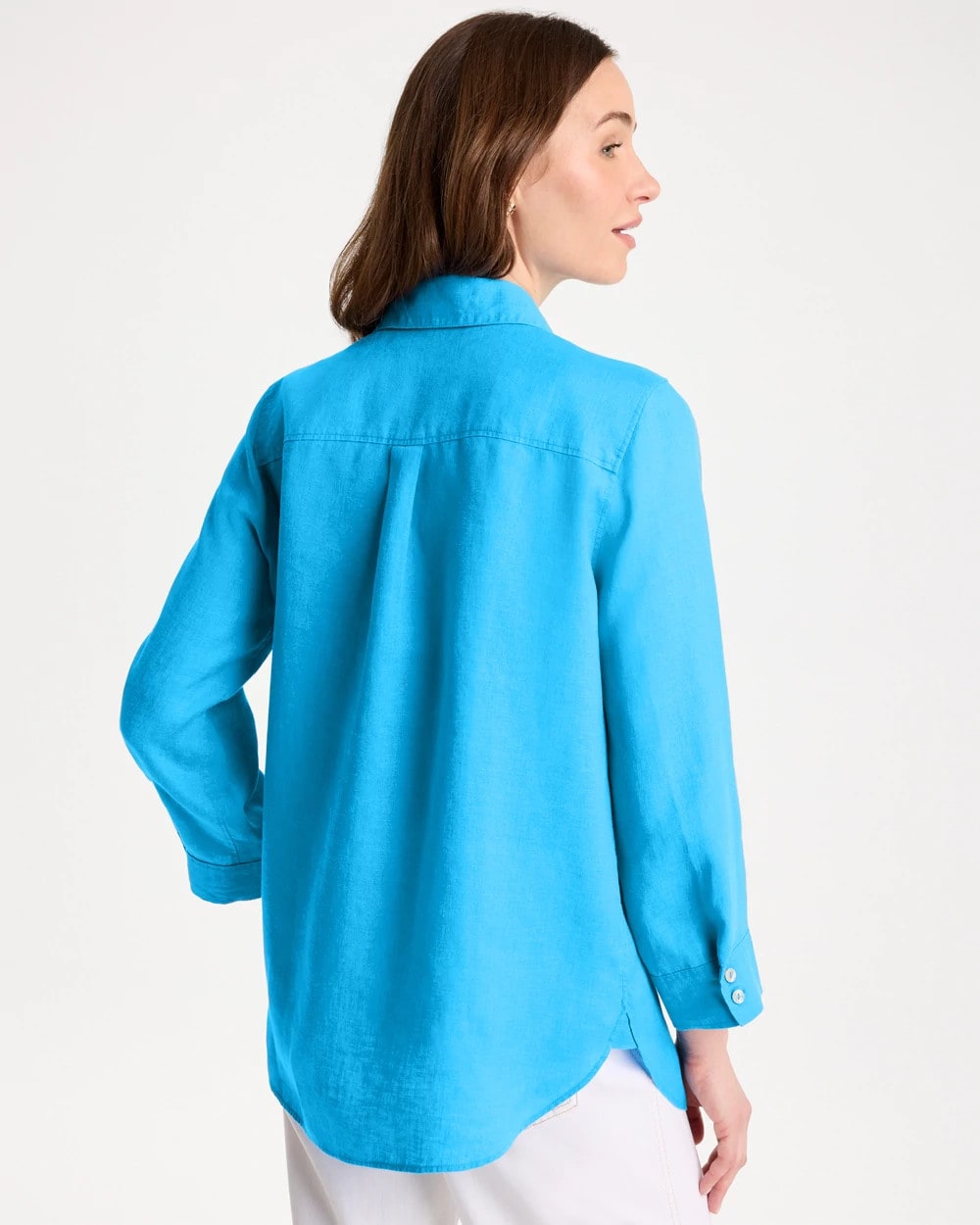 Chico's No Iron™ Linen Shirt Blue Tide
