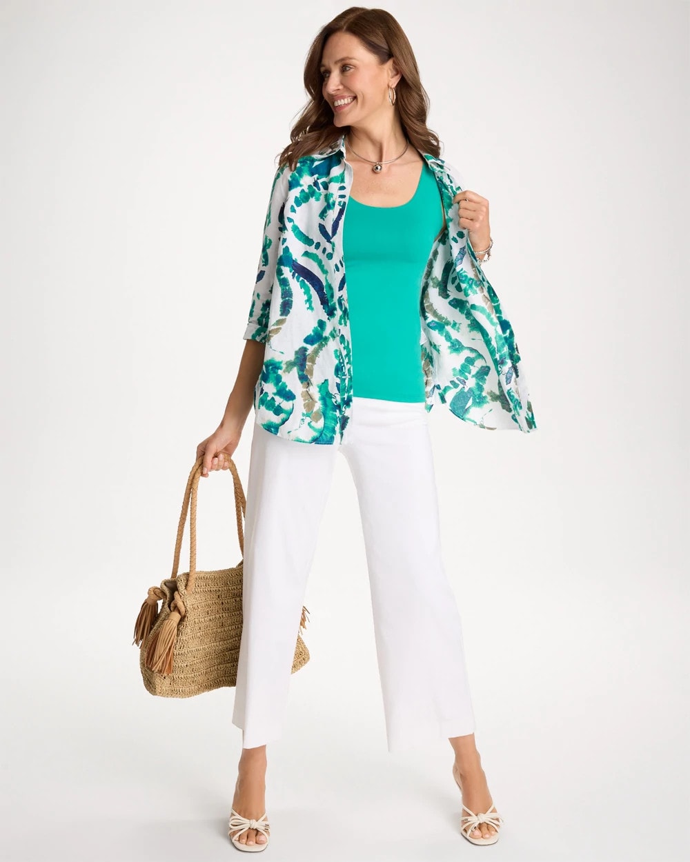 Chico's Microfiber Tank Topanga Green