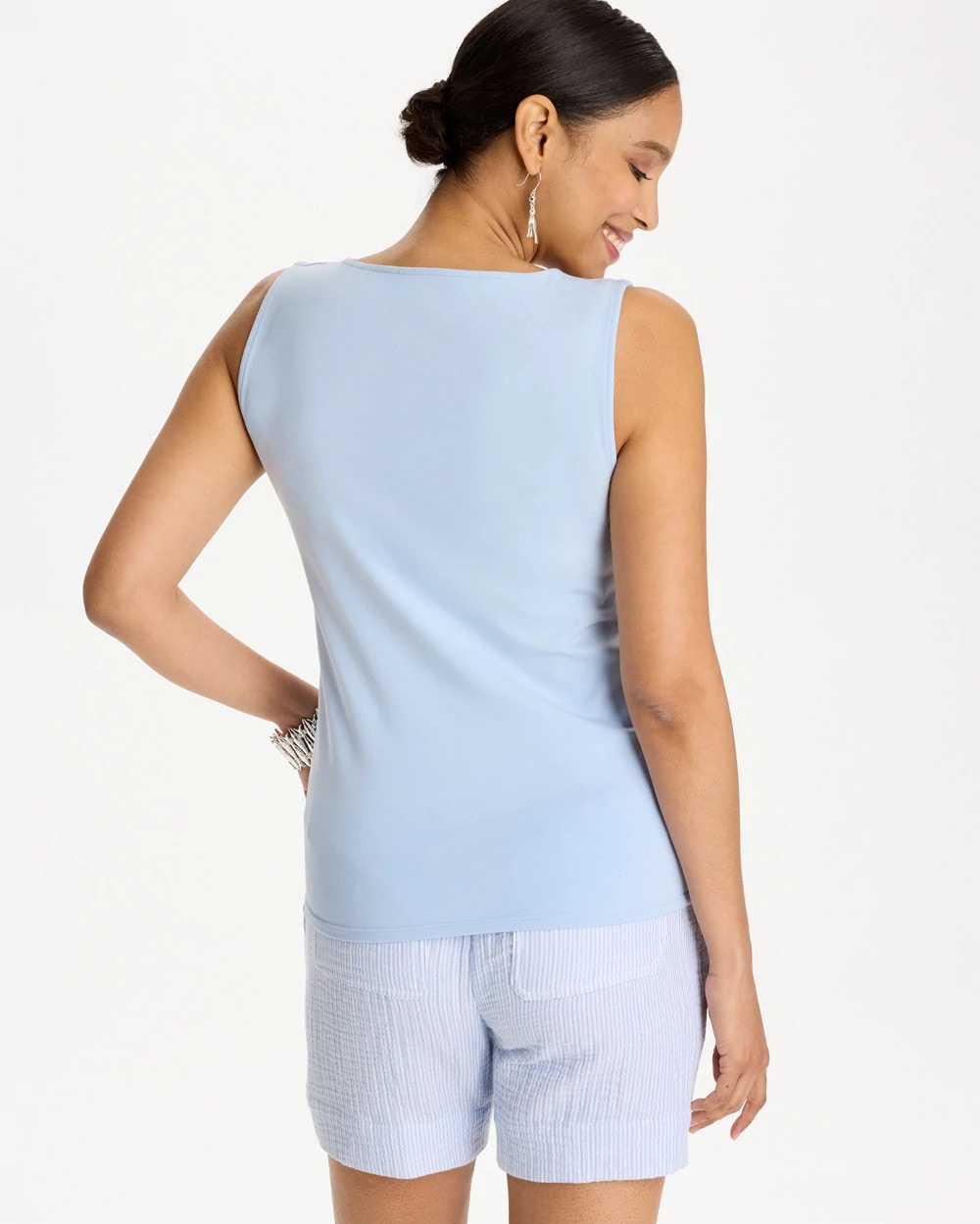 Chico's Contour Cotton™ Square Neck Tank Blue Haven