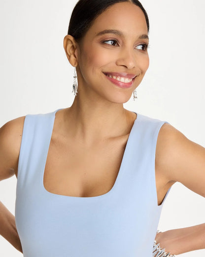 Chico's Contour Cotton™ Square Neck Tank Blue Haven
