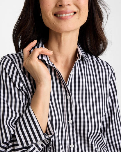 Chico's No Iron™ Stretch Gingham Shirt Black