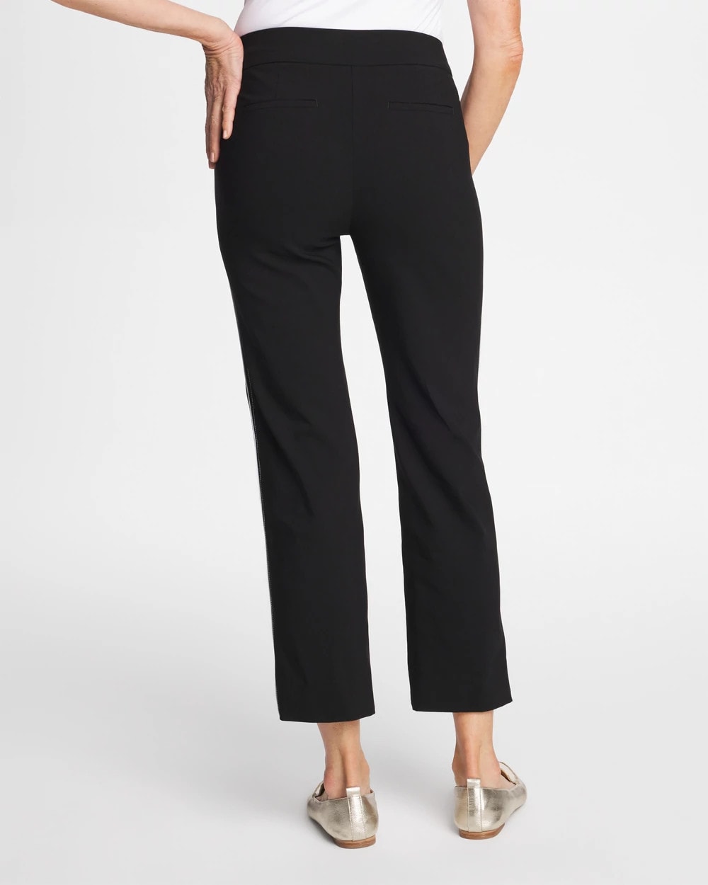Chico's Brigitte™ Piped Straight Cropped Pants Black
