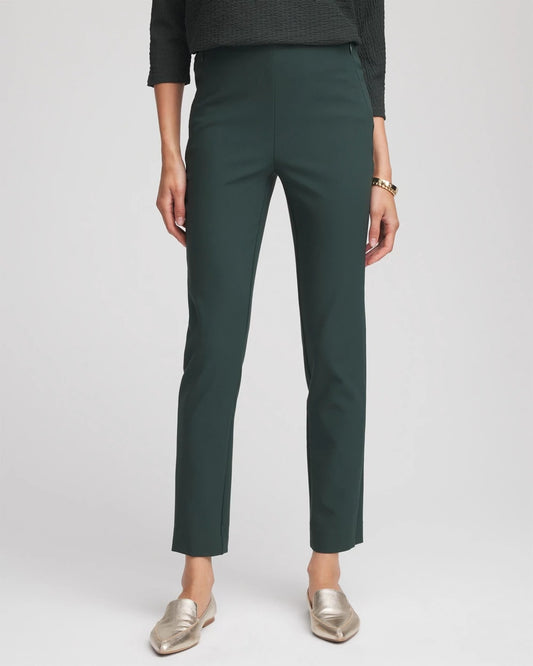 Chico's Lightweight Juliet Straight Ankle Pants Darkest Spruce