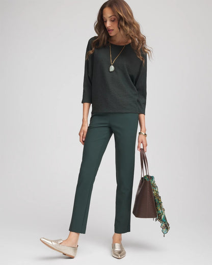 Chico's Lightweight Juliet Straight Ankle Pants Darkest Spruce