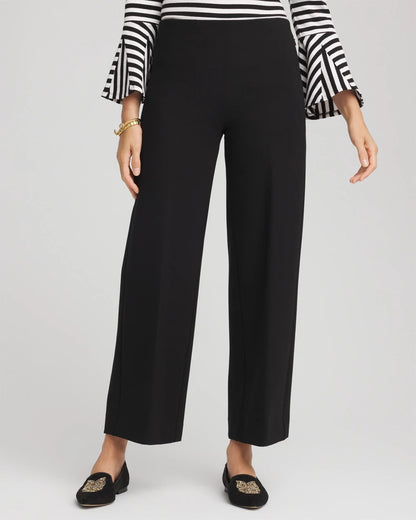 Chico's Juliet Slim Wide-Leg Cropped Pants Black