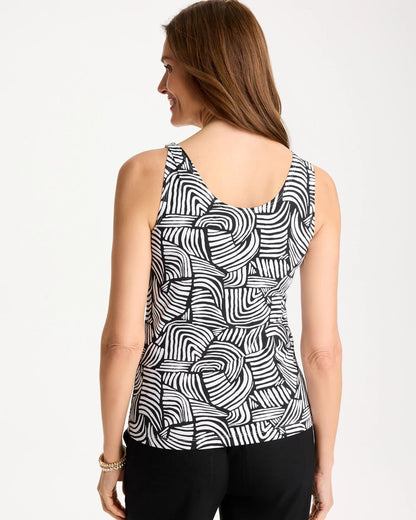 Chico's Printed Microfiber Tank Black