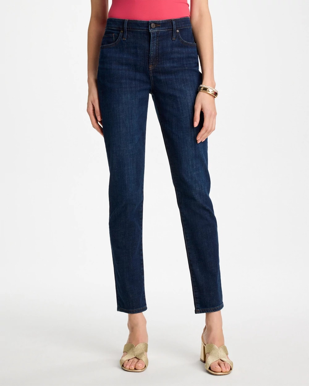 Chico's Girlfriend Slim Ankle Jeans Dark Sapphire Indigo