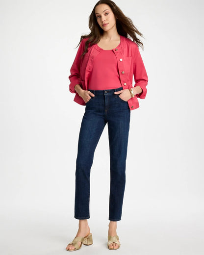 Chico's Girlfriend Slim Ankle Jeans Dark Sapphire Indigo