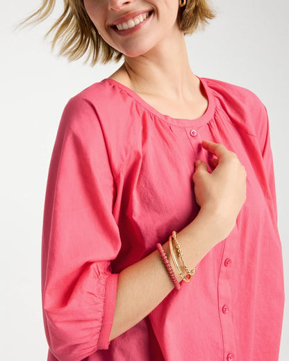 Chico's Cotton Voile Blouse Calypso Coral