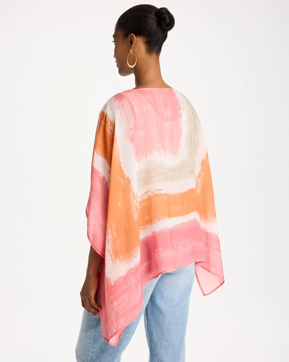 Chico's Printed Poncho Coral