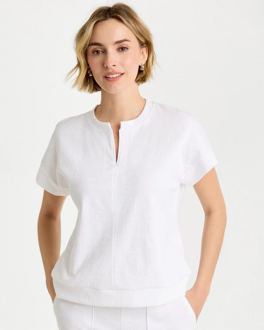 Chico's Zenergy® Crosshatch Knit Top Alabaster