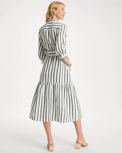Chico's Striped Cotton-Gauze Shirtdress Alabaster