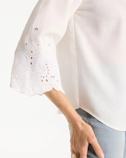 Chico's Tencel™ Denim Eyelet Shirt Alabaster