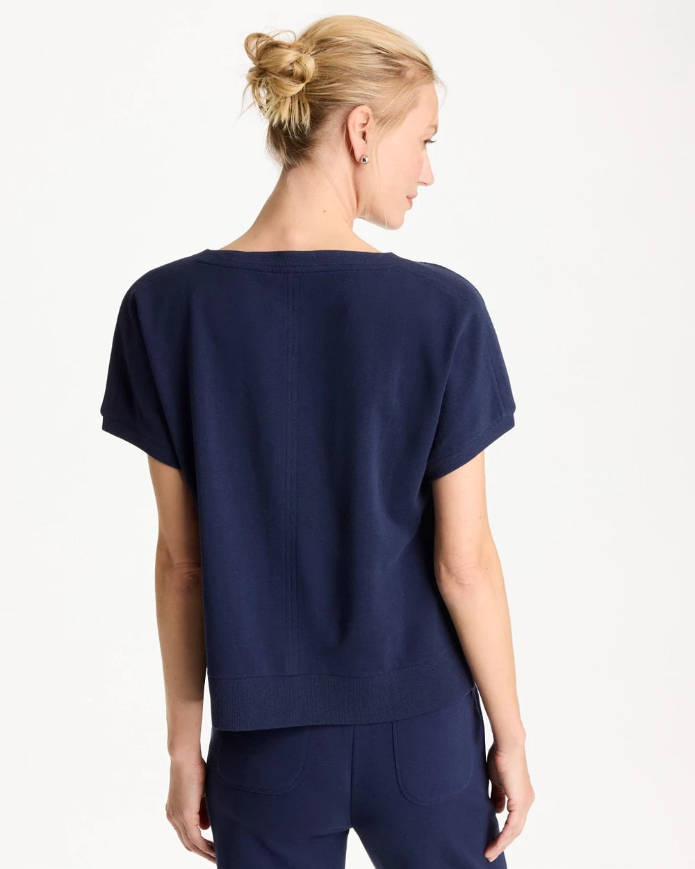 Chico's Zenergy® Gauze French Terry Mix Tee Passport Blue