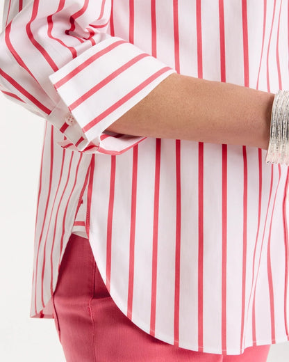 Chico's No Iron™ Stretch Striped Shirt Calypso Coral