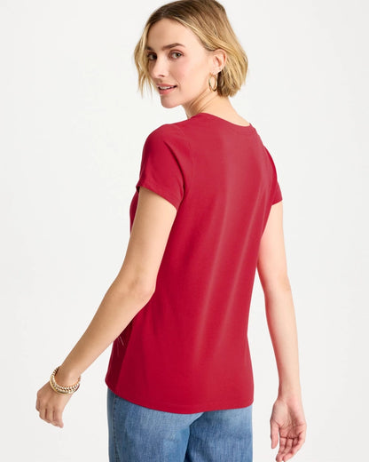 Chico's Fireworks Tee Cherry Lush