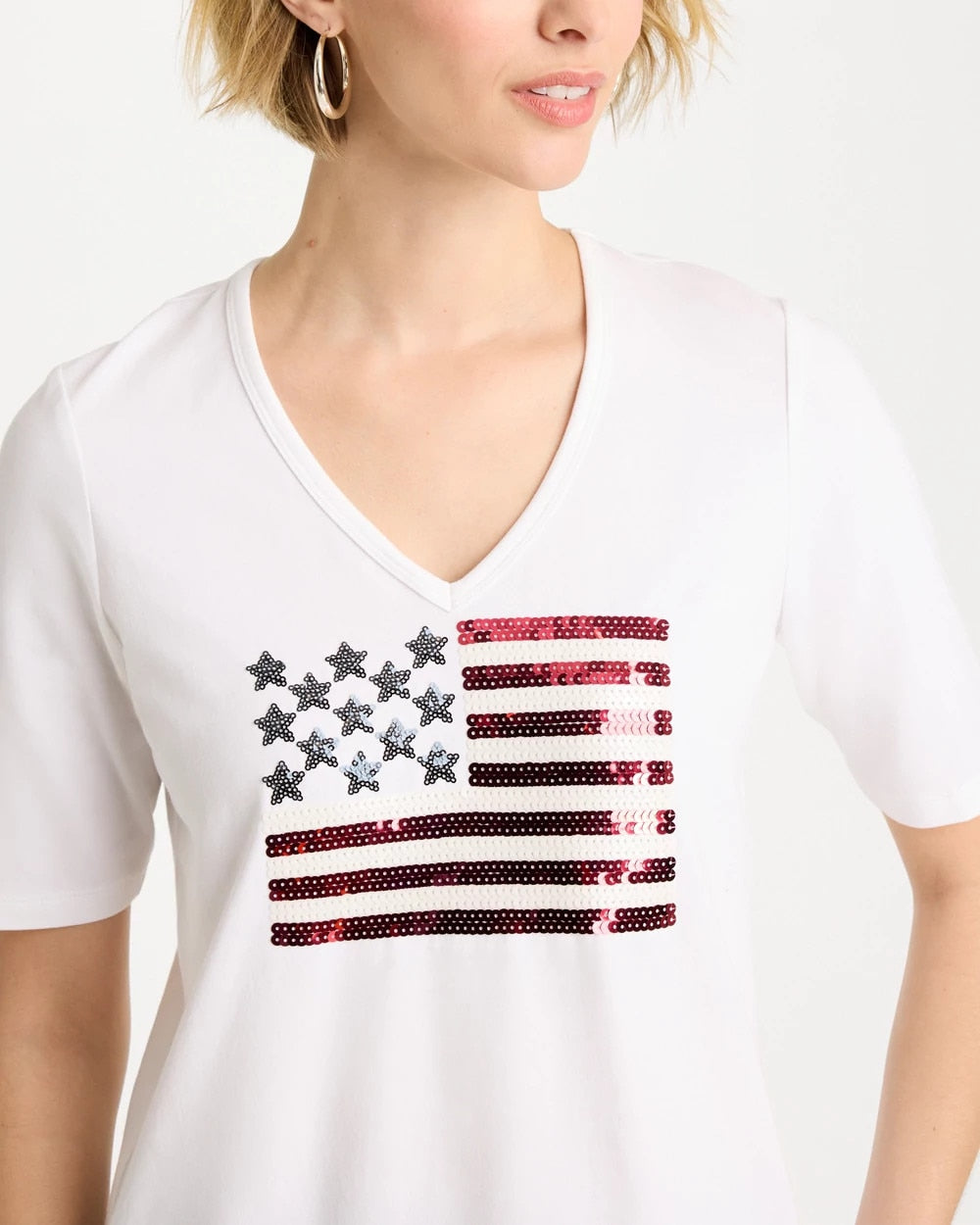 Chico's Americana Tee Alabaster