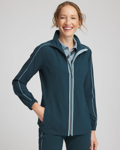 Chico's Zenergy® UPF Contrast Jacket Teal Shadow