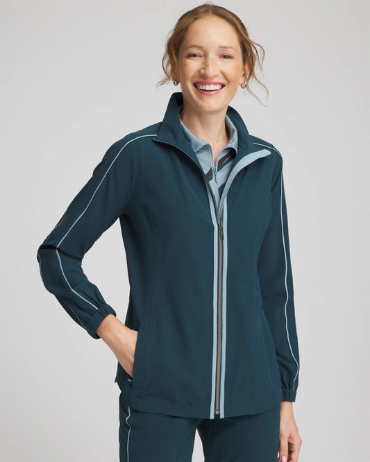Chico's Zenergy® UPF Contrast Jacket Teal Shadow