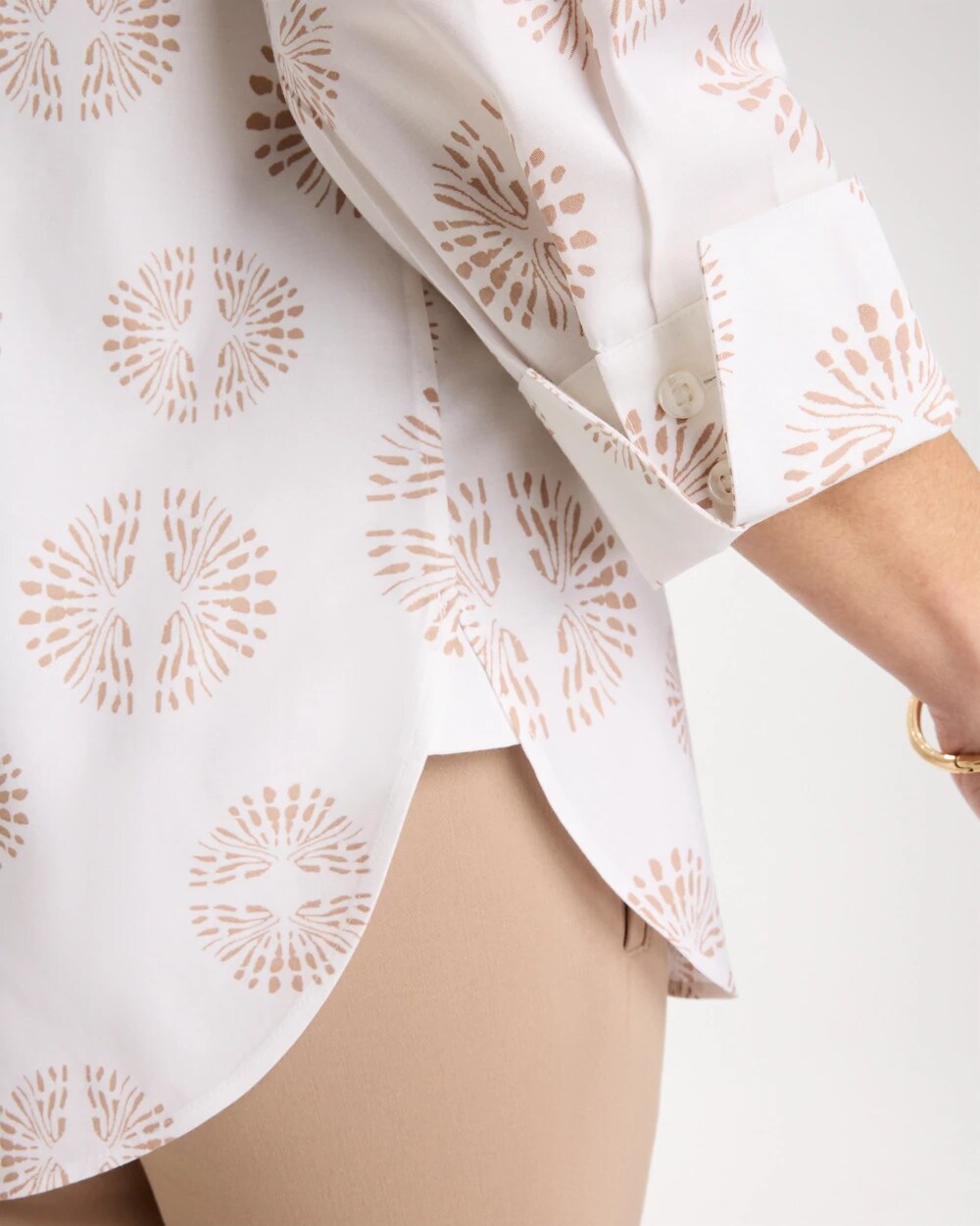 Chico's No Iron™ Stretch Stamped Shirt Optic White