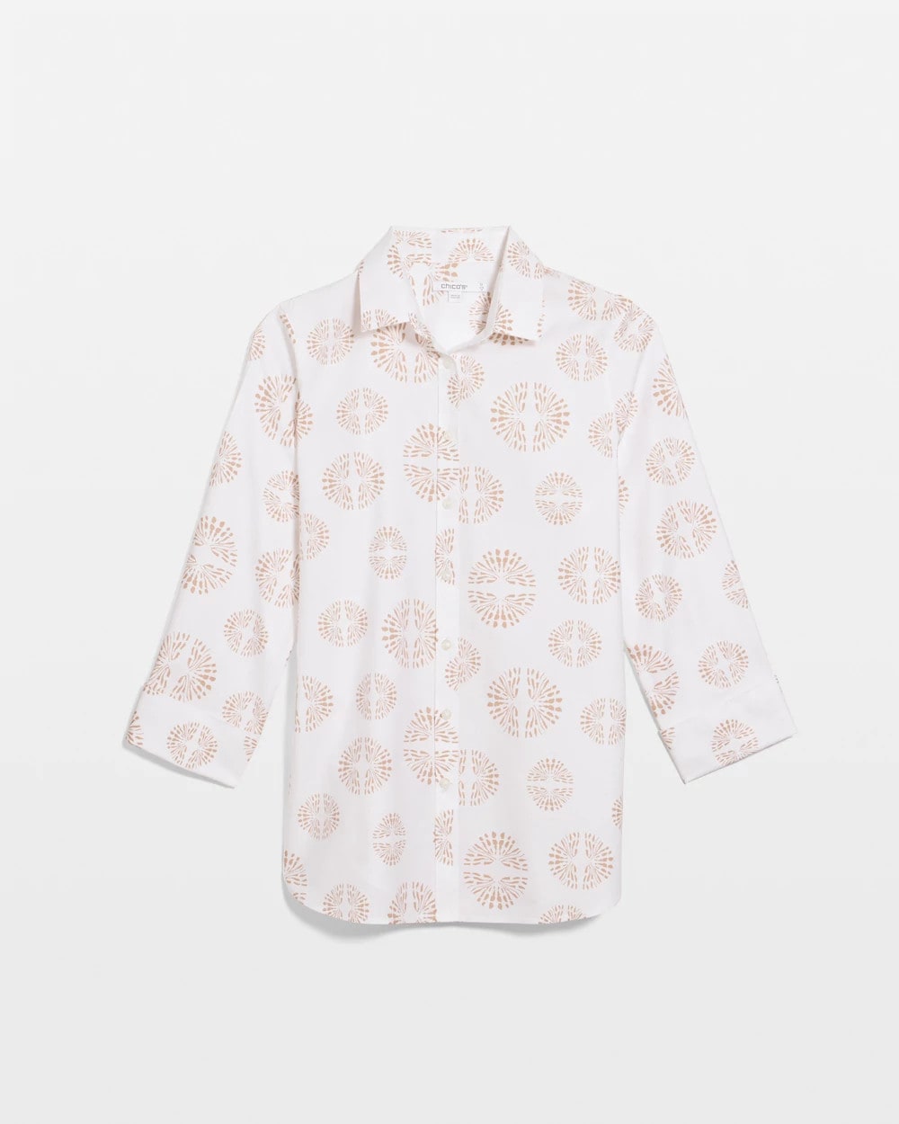 Chico's No Iron™ Stretch Stamped Shirt Optic White