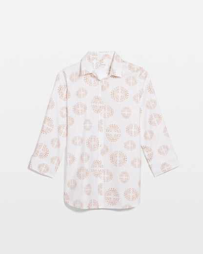 Chico's No Iron™ Stretch Stamped Shirt Optic White