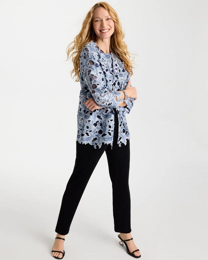 Chico's Travelers™ Collection Contrast Lined Lace Jacket Travelers India Ink