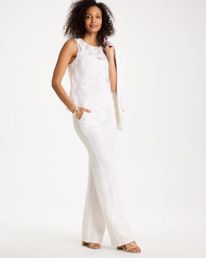 Chico's Petal Lace Applique Tank Alabaster