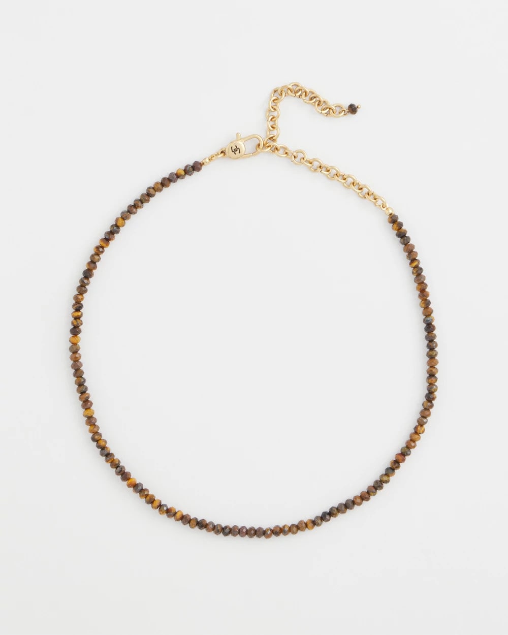 Chico's Genuine Tiger's Eye Stone Necklace Neutral