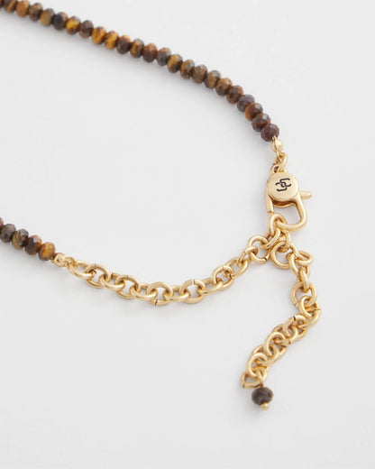 Chico's Genuine Tiger's Eye Stone Necklace Neutral