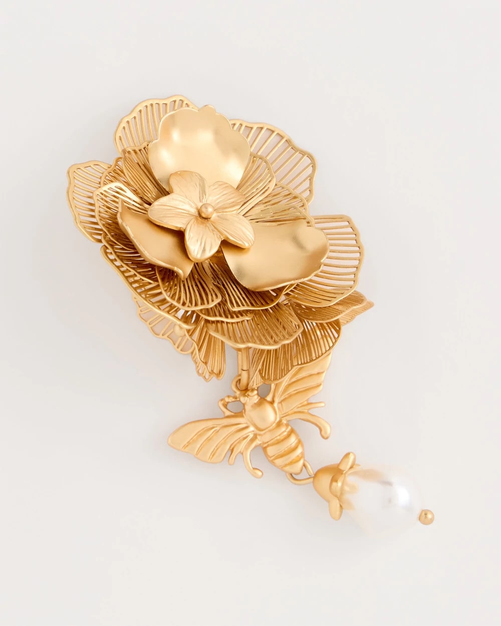 Chico's Filigree Flower Earrings Gold