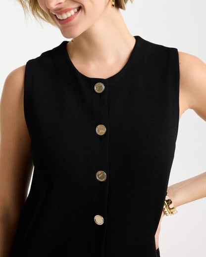 Chico's Refined Crewneck Sweater Vest Black