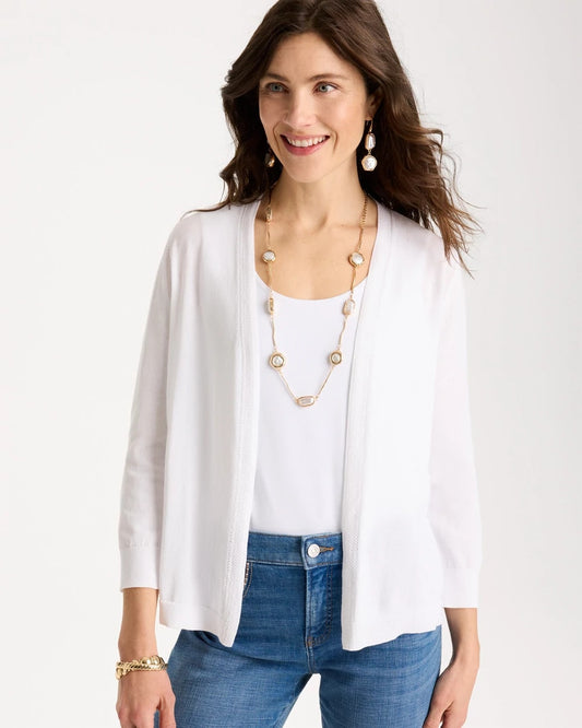 Chico's Summer Romance Cardigan Alabaster