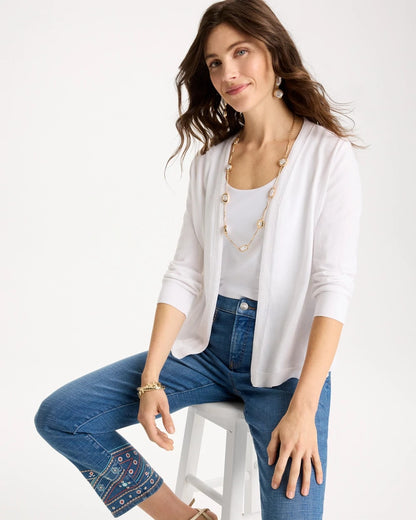 Chico's Summer Romance Cardigan Alabaster