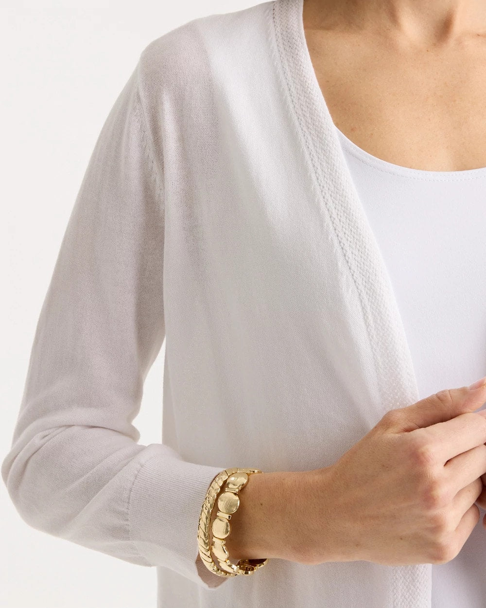 Chico's Summer Romance Cardigan Alabaster