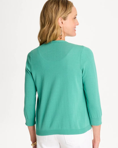 Chico's Summer Romance Cardigan Green Clover