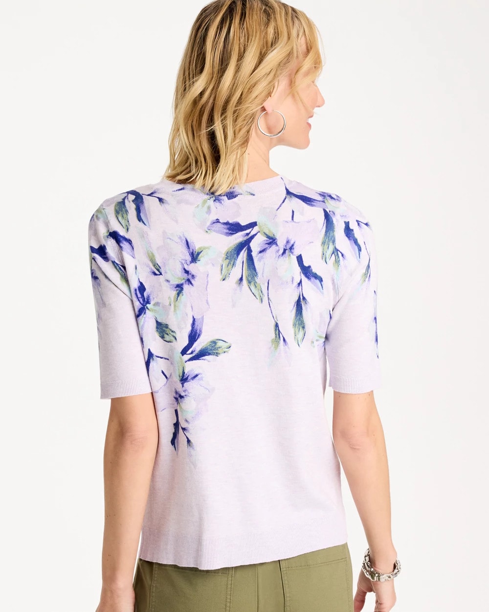 Chico's Ella Short-Sleeve Orchid Sweater Orchid Mist