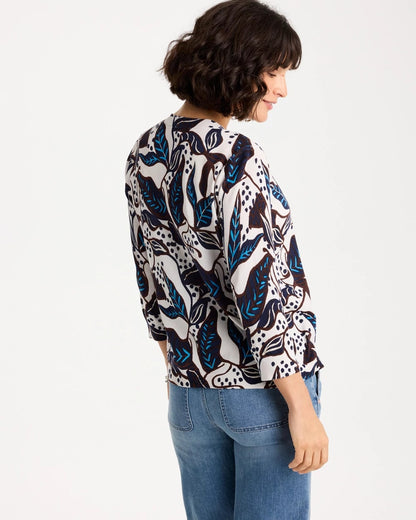 Chico's Printed Summer Romance Cardigan Deep Brown